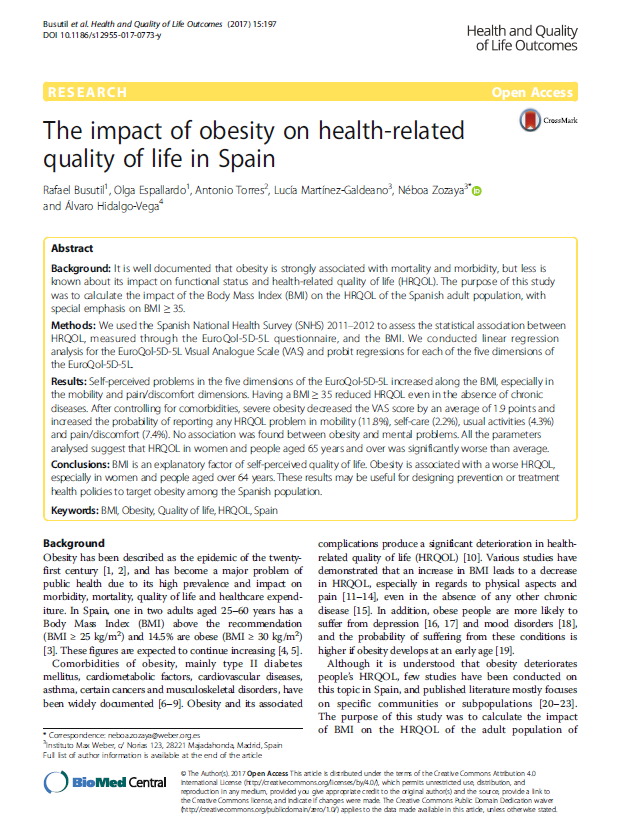 The impact obesity on health-related